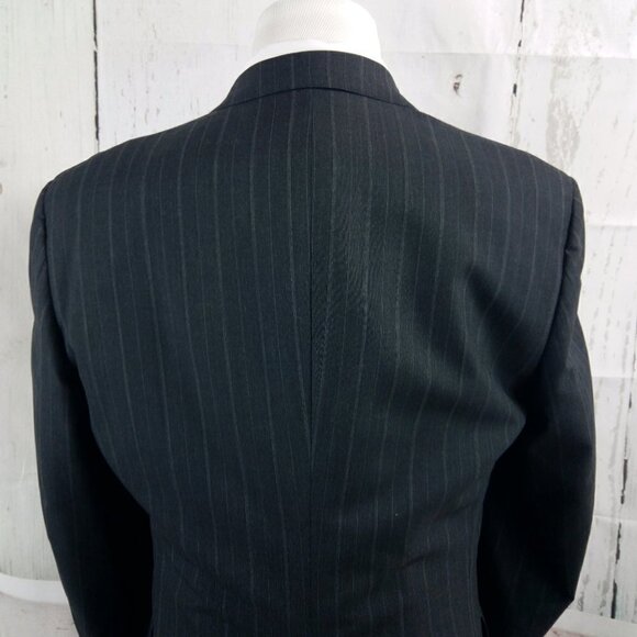 Austin Reed Regent Street Dillard's 40R Dark Gray Striped 2pc Suit 32x31 Pleated - Picture 6 of 15